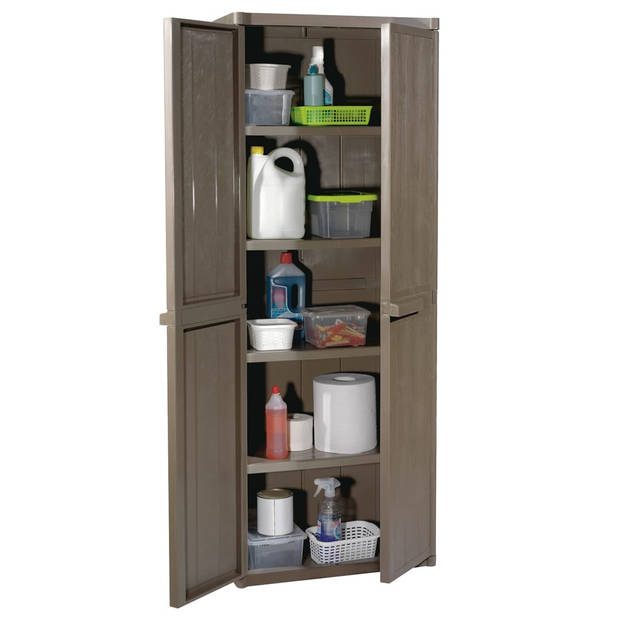 The Living Store Opbergkast - 65 x 45 x 172 cm - 4 schappen - Bruin - Hout-look