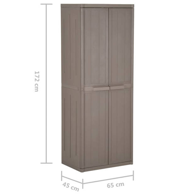 The Living Store Opbergkast - 65 x 45 x 172 cm - 4 schappen - Bruin - Hout-look