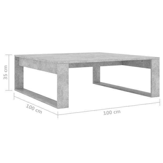 The Living Store Salontafel Betongrijs 100x100x35cm - Spaanplaat Montage vereist