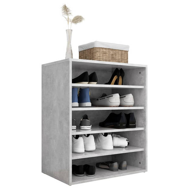 The Living Store Schoenenkast - Betongrijs - 60 x 35 x 70 cm - Duurzaam en stevig