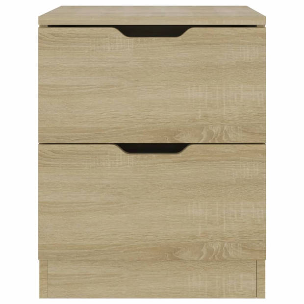 vidaXL Nachtkastjes 2 st 40x40x50 cm bewerkt hout sonoma eikenkleurig