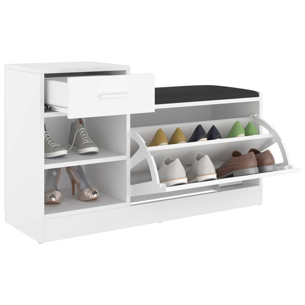 The Living Store Schoenenopberger - Wit - 94.5 x 31 x 57 cm - Spaanplaat