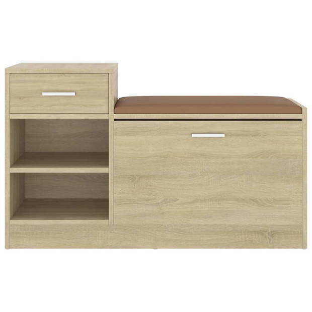 The Living Store Schoenenbank 94-5x31x57 cm spaanplaat sonoma eikenkleurig - Schoenenkast