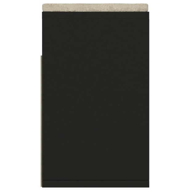vidaXL Schoenenbank met kussen 104x30x49 cm bewerkt hout zwart