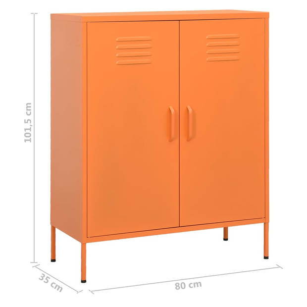 vidaXL Opbergkast 80x35x101,5 cm staal oranje