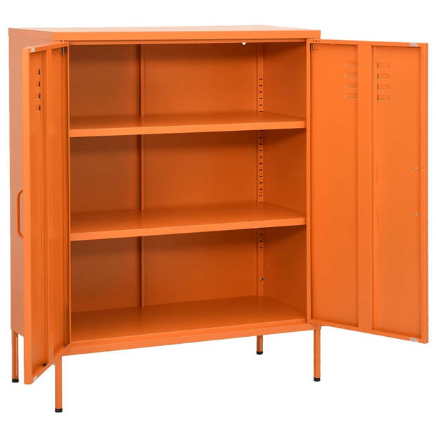 vidaXL Opbergkast 80x35x101,5 cm staal oranje