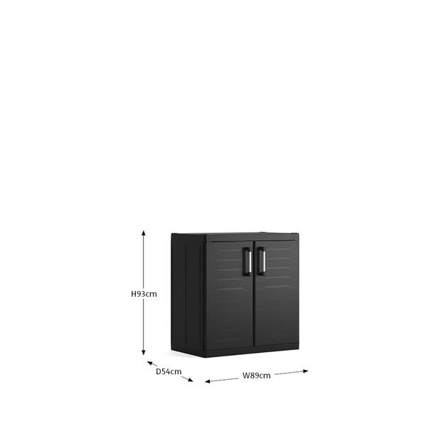 Keter Detroit XL lage Kast - 2 planken - 89x54x93cm - Zwart
