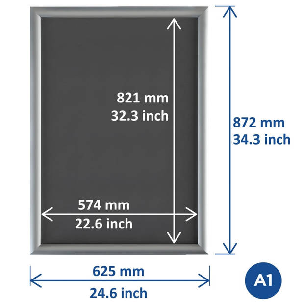 Europel Kliklijst A1 25 mm aluminium