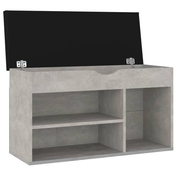 The Living Store Schoenenbank - Betongrijs - 80 x 30 x 47 cm - Handige opberger