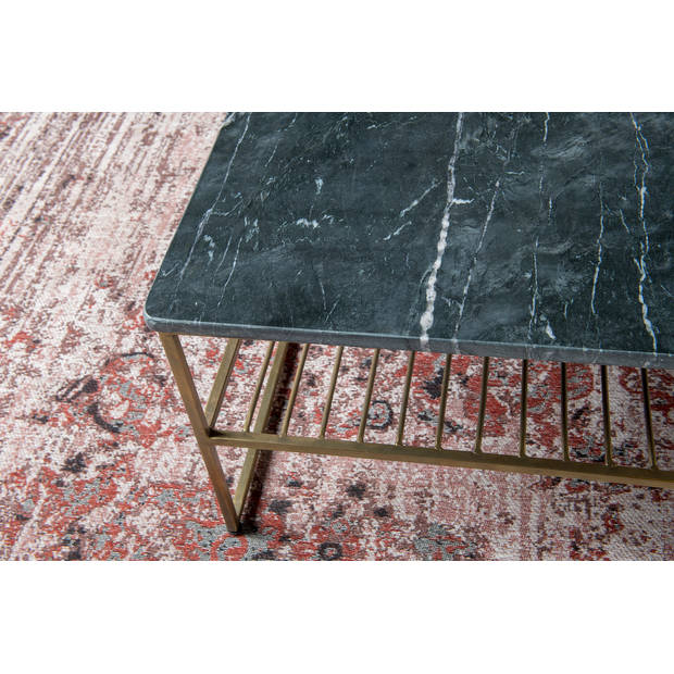 Livingfurn - Salontafel Dian Zwart Goud - 40x90x35 - Marmer