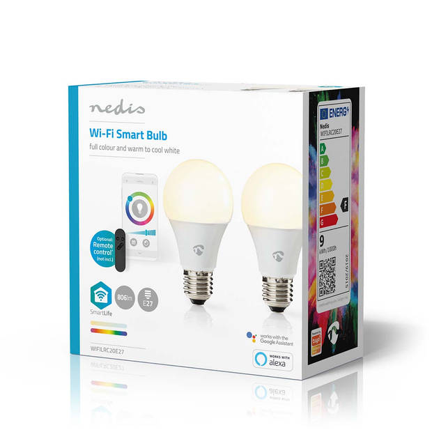 Nedis SmartLife Multicolour Lamp - WIFILRC20E27 - Wit