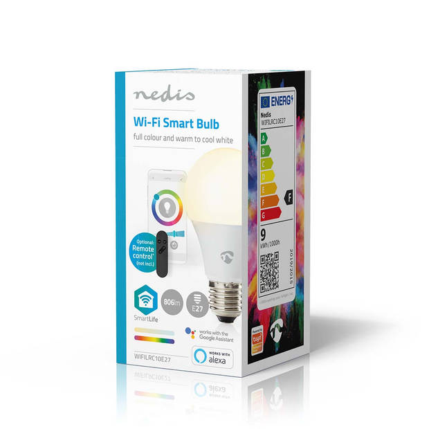 Nedis SmartLife Multicolour Lamp - WIFILRC10E27 - Wit