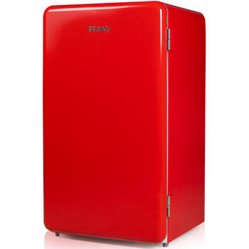 PRIMO PR109RKR Koelkast tafelmodel - 93 liter inhoud - Rood - Koelkast tafelmodel vrijstaand - Retro koelkast
