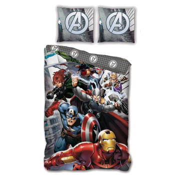 Marvel dekbedovertrek The Avengers 140 x 200 cm microfiber grijs