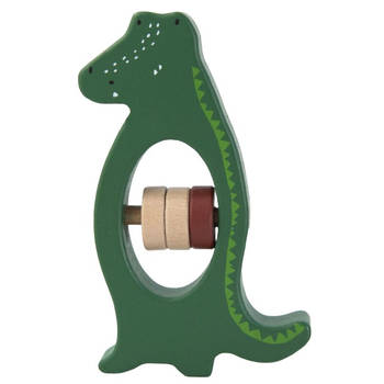 Trixie rammelaar Mr. Crocodile junior 11 x 5 cm hout groen