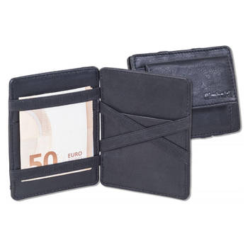 Rimbaldi Magic Wallet Portemonnee Heren – RFID anti-skim – Leer – Zwart