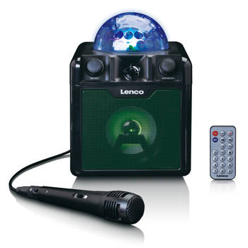 Bluetooth® karaokeset met lichtbol Lenco Zwart