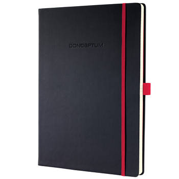 Notitieboek Sigel Conceptum RED Edition hardcover A4 zwart geruit