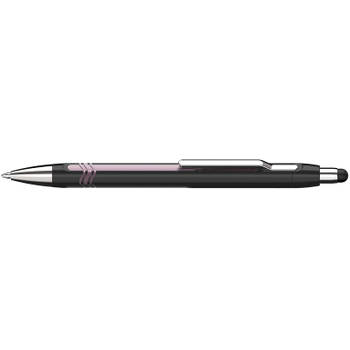 Balpen Schneider Epsilon Touch blauwschrijvend, huls zwart/roze
