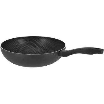 Mare zwarte wokpan honingraat voor alle hittebronnen 29 cm - Koekenpannen