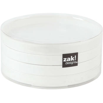 Zak!Designs - Party Onderzetters Set van 4 Stuks, 10 cm - Melamine - Wit