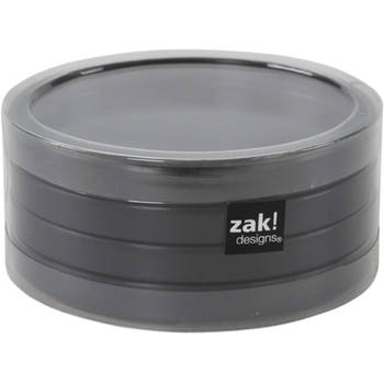 Zak!Designs - Party Onderzetters Set van 4 Stuks, 10 cm - Melamine - Zwart