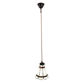 Clayre & Eef Witte Hanglamp Tiffany Ø 15*115 cm E14/max 1*40W 5LL-6201
