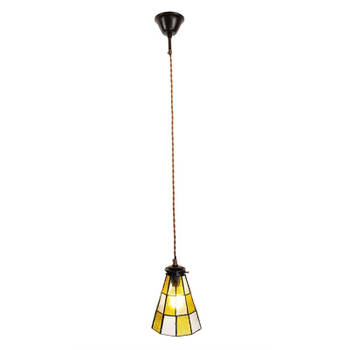 Clayre & Eef Gele Hanglamp Tiffany Ø 15*115 cm E14/max 1*40W 5LL-6199