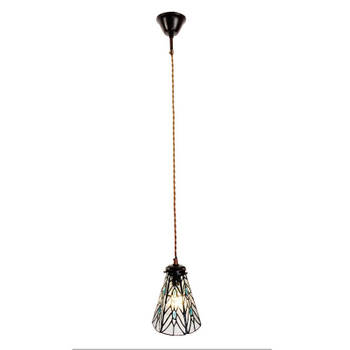 Clayre & Eef Transparente Hanglamp Tiffany Ø 15*115 cm E14/max 1*40W 5LL-6197