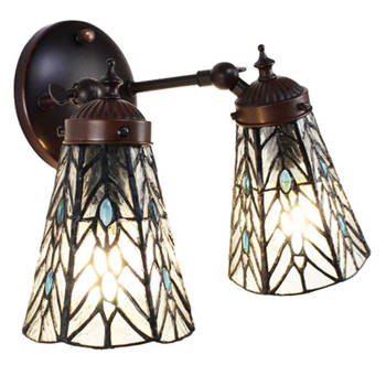 Clayre & Eef Transparente Wandlamp Tiffany 30*23*23 cm E14/max 2*40W 5LL-6215