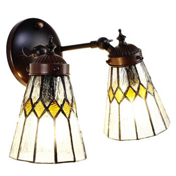 Clayre & Eef Transparente Wandlamp Tiffany 30*23*23 cm E14/max 2*40W 5LL-6210