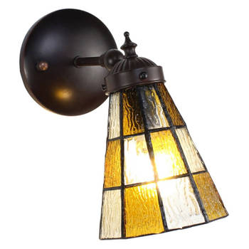 Clayre & Eef Bruine Wandlamp Tiffany 17*12*23 cm E14/max 1*40W 5LL-6209