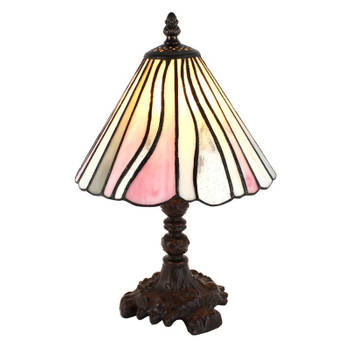 Clayre & Eef Roze Tafellamp Tiffany Ø 20*34 cm E14/max 1*25W 5LL-6193