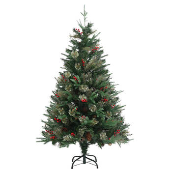 The Living Store Kerstboom met takken - 120 cm - PVC/PE/staal - groen - 238 PVC uiteinden - 43 PE uiteinden - 15 kleine