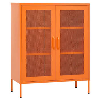 vidaXL Opbergkast 80x35x101,5 cm staal oranje