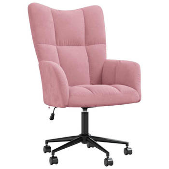 vidaXL Relaxstoel fluweel roze