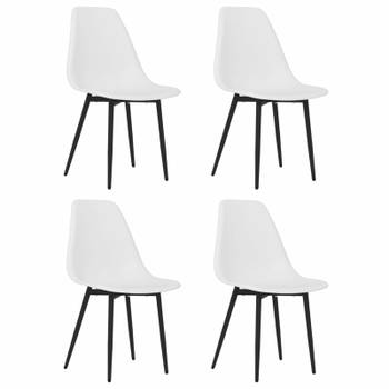 vidaXL Eetkamerstoelen 4 st PP wit