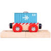 Bigjigs Houten Container Wagon - Blauw