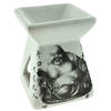 Boeddha geurbrander aromabrander voor geurolie of waxmelts - off-white keramiek - Vierkant - 8 x 8 x 10 cm