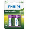 Philips Rechargeable NimH C/HR14 3000mah blister 2