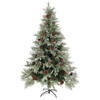 The Living Store Kerstboom Scharnierende - 120 cm - PVC/PE/Staal - 163 PVC uiteinden - 164 PE uiteinden - 24