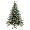 The Living Store Kerstboom - Scharnierend - 150 cm hoog - Groen en wit - PVC/PE/staal - Ø90 cm - 327 PVC/164 PE