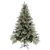 The Living Store Kerstboom - PVC en PE takken - 150 cm hoog - 90 cm diameter - Met LED-verlichting - Inclusief