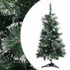 vidaXL Kunstkerstboom met standaard 90 cm PVC groen en wit