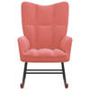 The Living Store Schommelfauteuil - Roze - 61 x 78 x 98 cm - Fluwelen bekleding - Lange schommelrails - Stabiel en