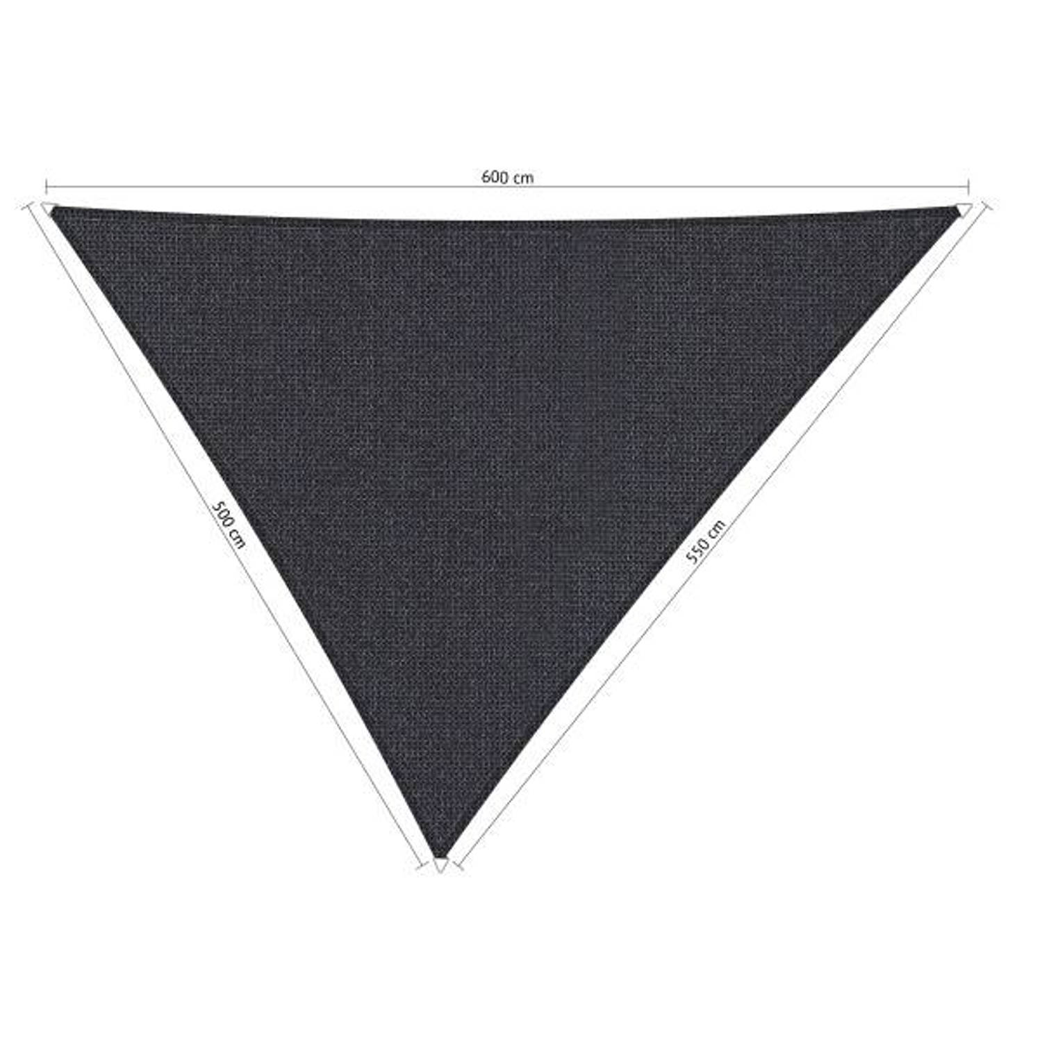 Shadow Comfort driehoek 5x5,5x6m Carbon Black met Bevestigingsset