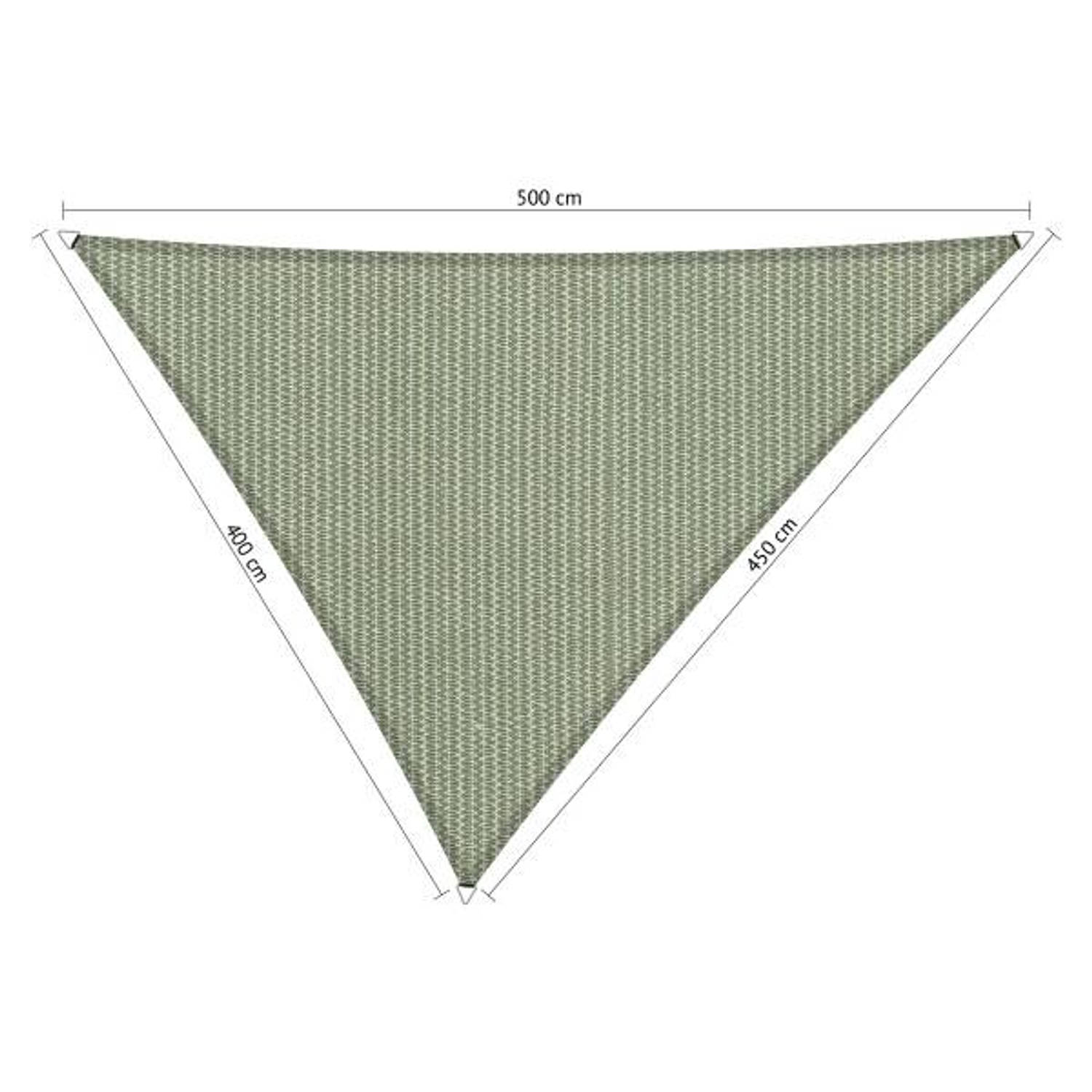 Compleet Pakket: Shadow Comfort Driehoek 4x4,5x5m Moonstone Green Met Rvs Bevestigingsset En Buitend