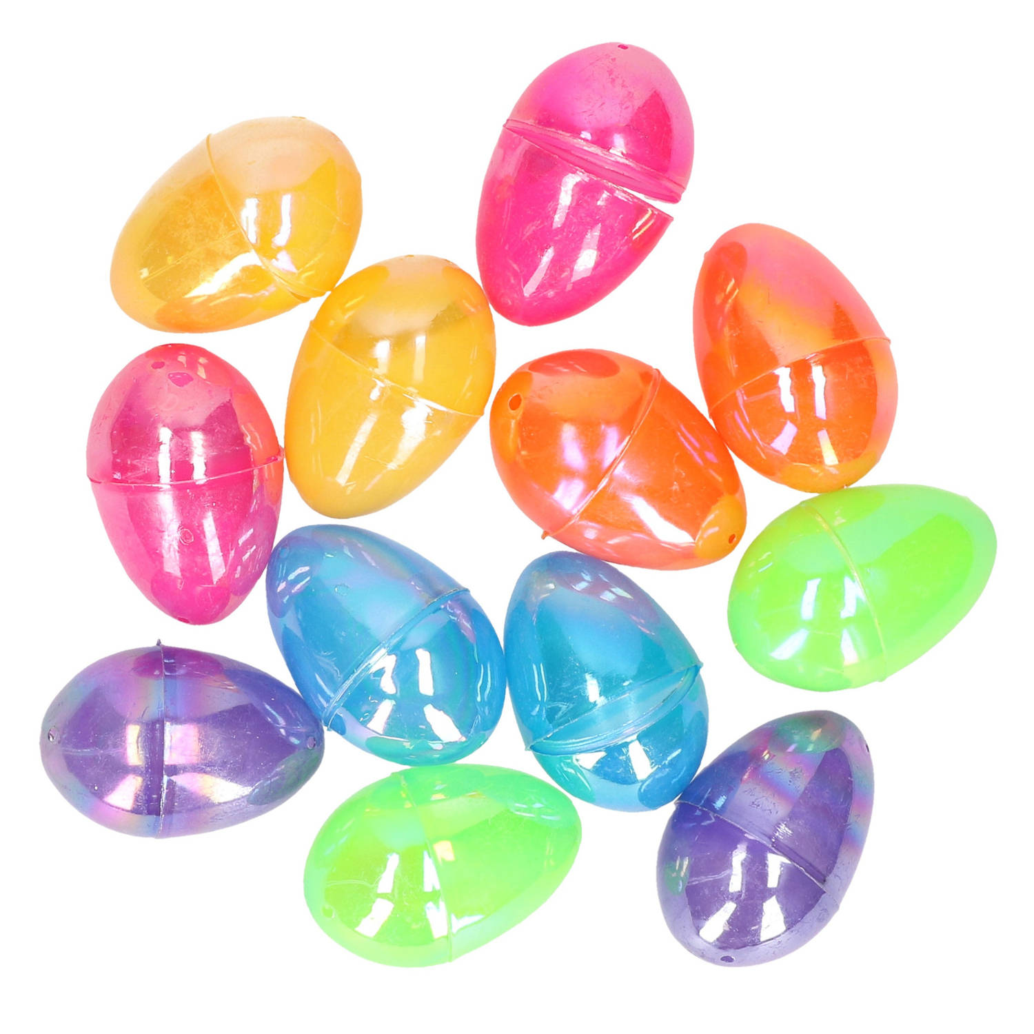 12x Stuks Gekleurde Metallic Eieren-paaseieren 6 Cm Feestdecoratievoorwerp
