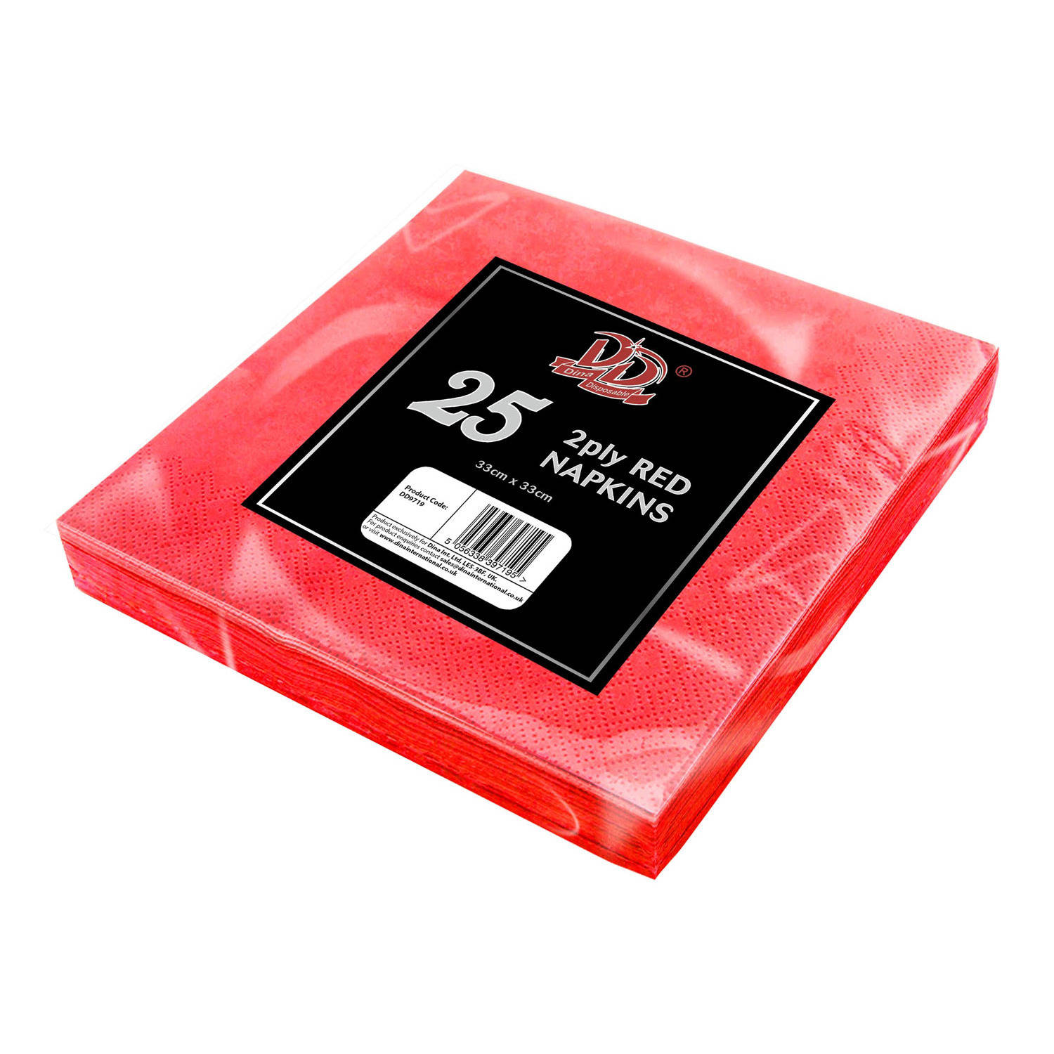 25x Rode servetten 2-laags van papier 33 x 33 cm - Feestservetten