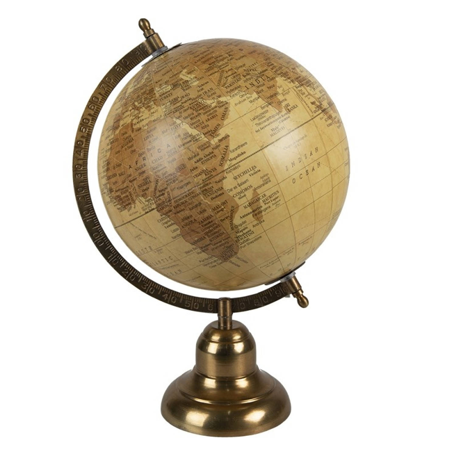 Clayre & Eef Gele Wereldbol-globe 22*22*37 Cm 64907
